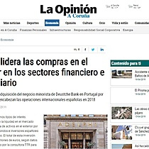 Galicia lidera las compras en el exterior en los sectores financiero e inmobiliario